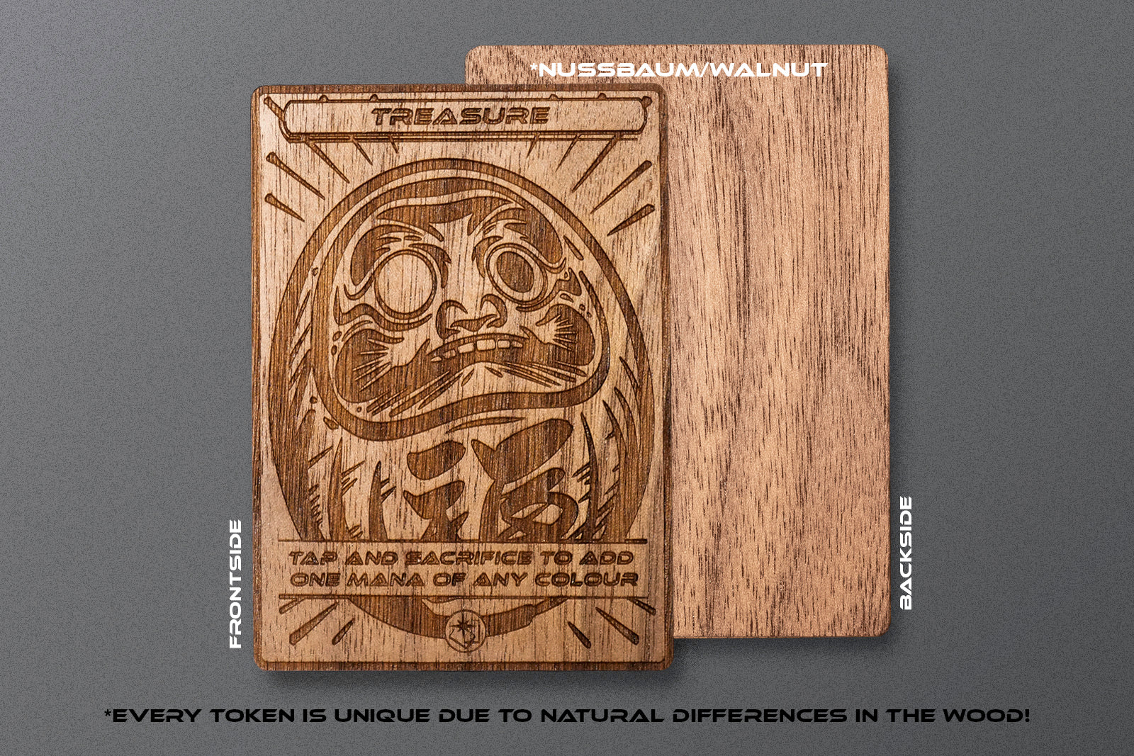 "Daruma" Treasure Token - handmade unique piece made of real wood