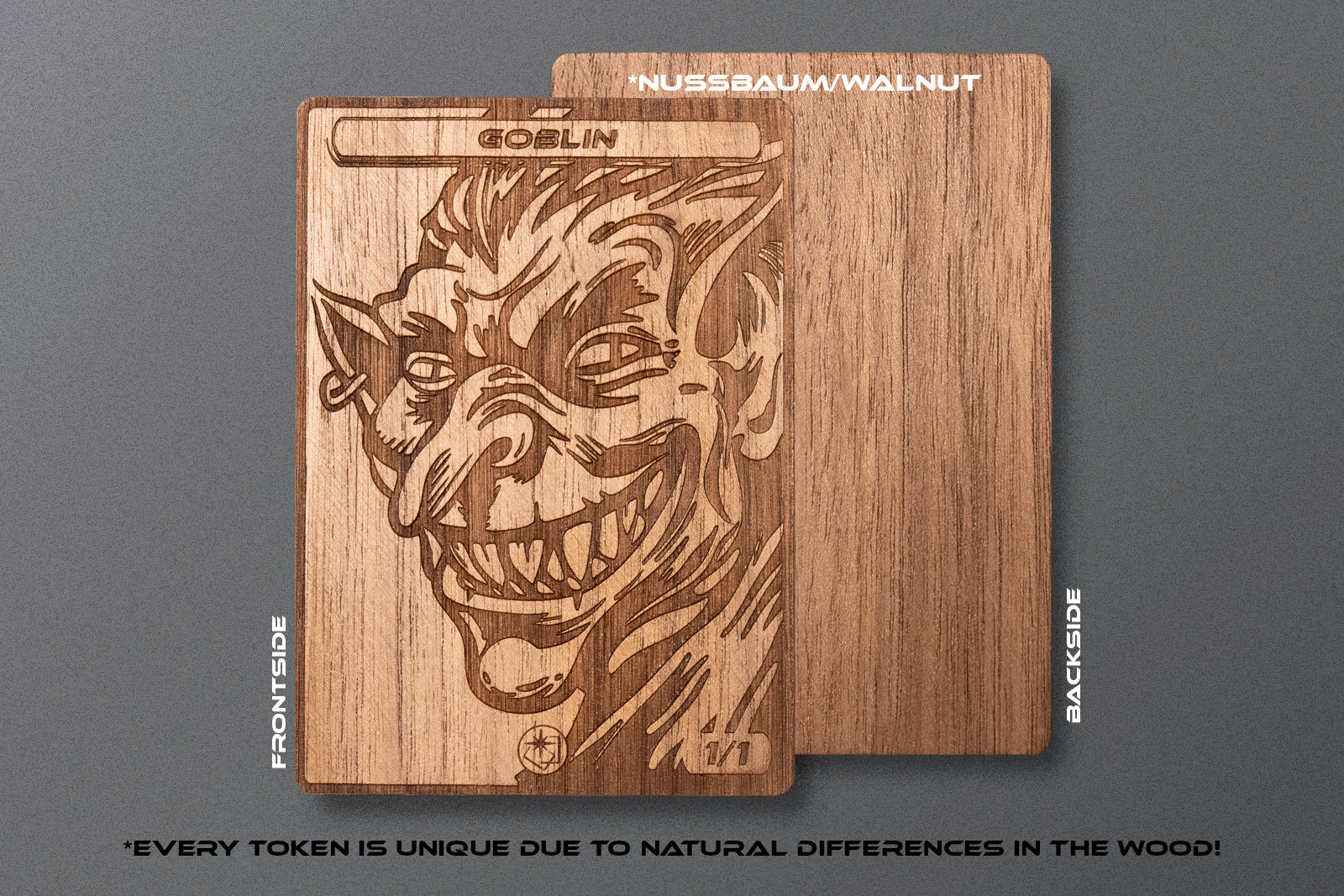 Goblin Token - handmade unique piece made of real wood