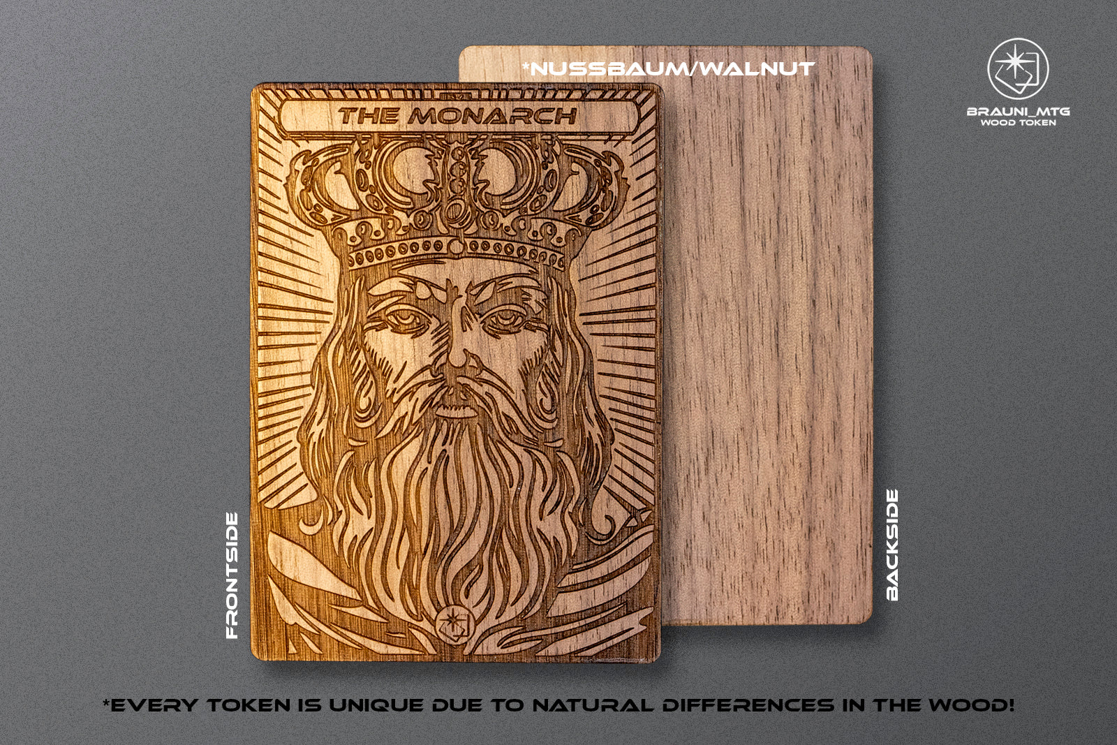 The Monarch Token - handcrafted unique piece made of real wood