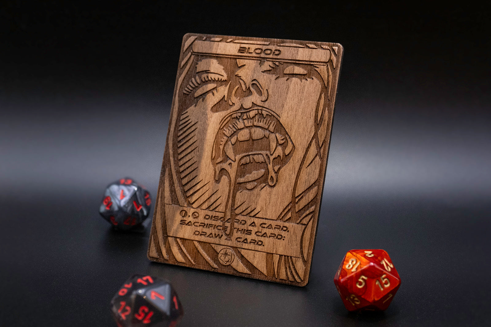 Blood Token - handmade unique item made of real wood