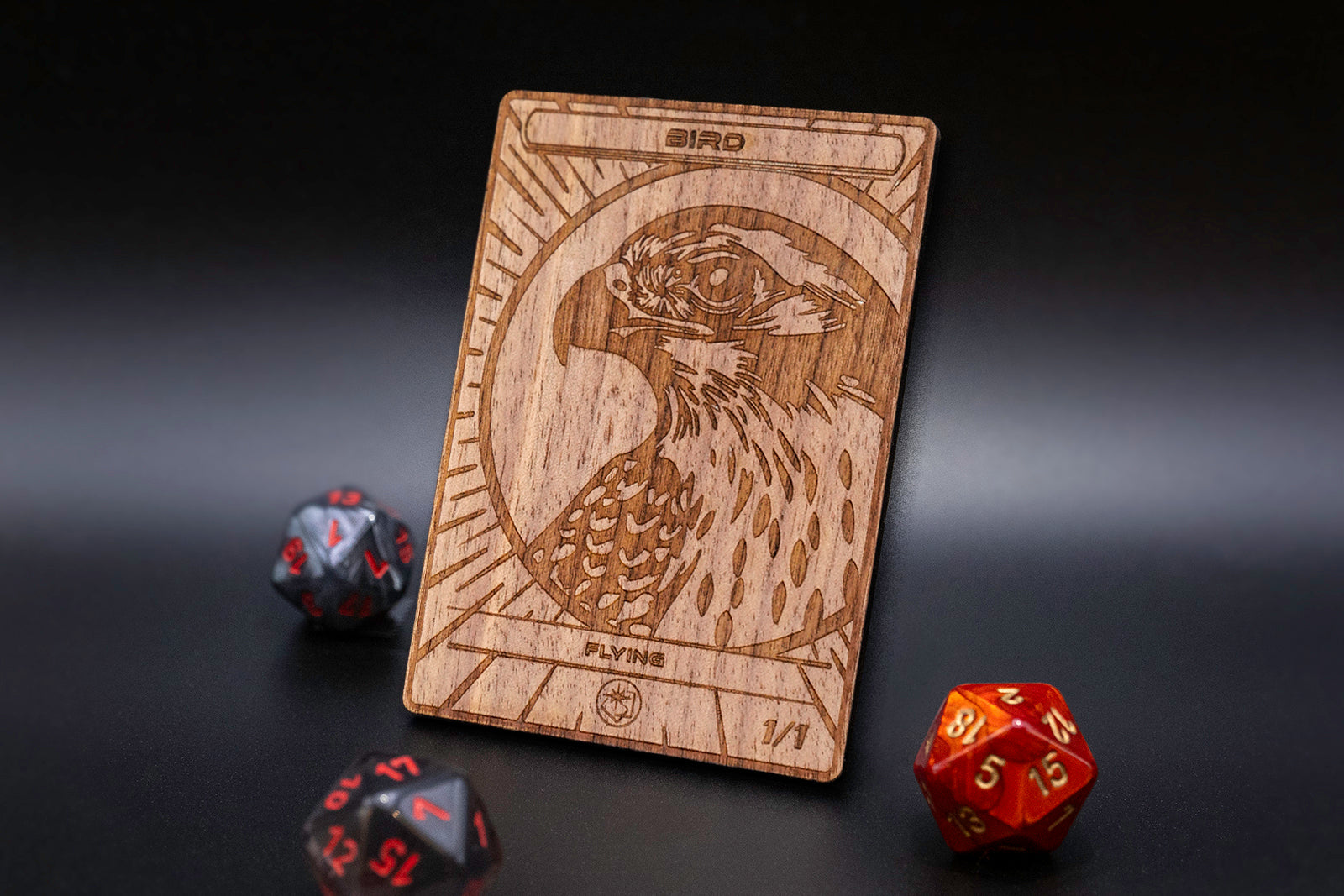 Bird Token - handcrafted unique piece made of real wood