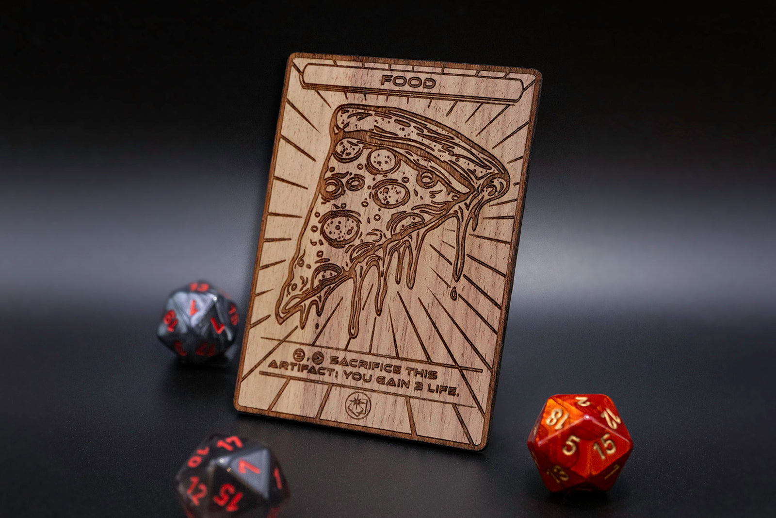 Food Token - handmade one-of-a-kind piece made of real wood