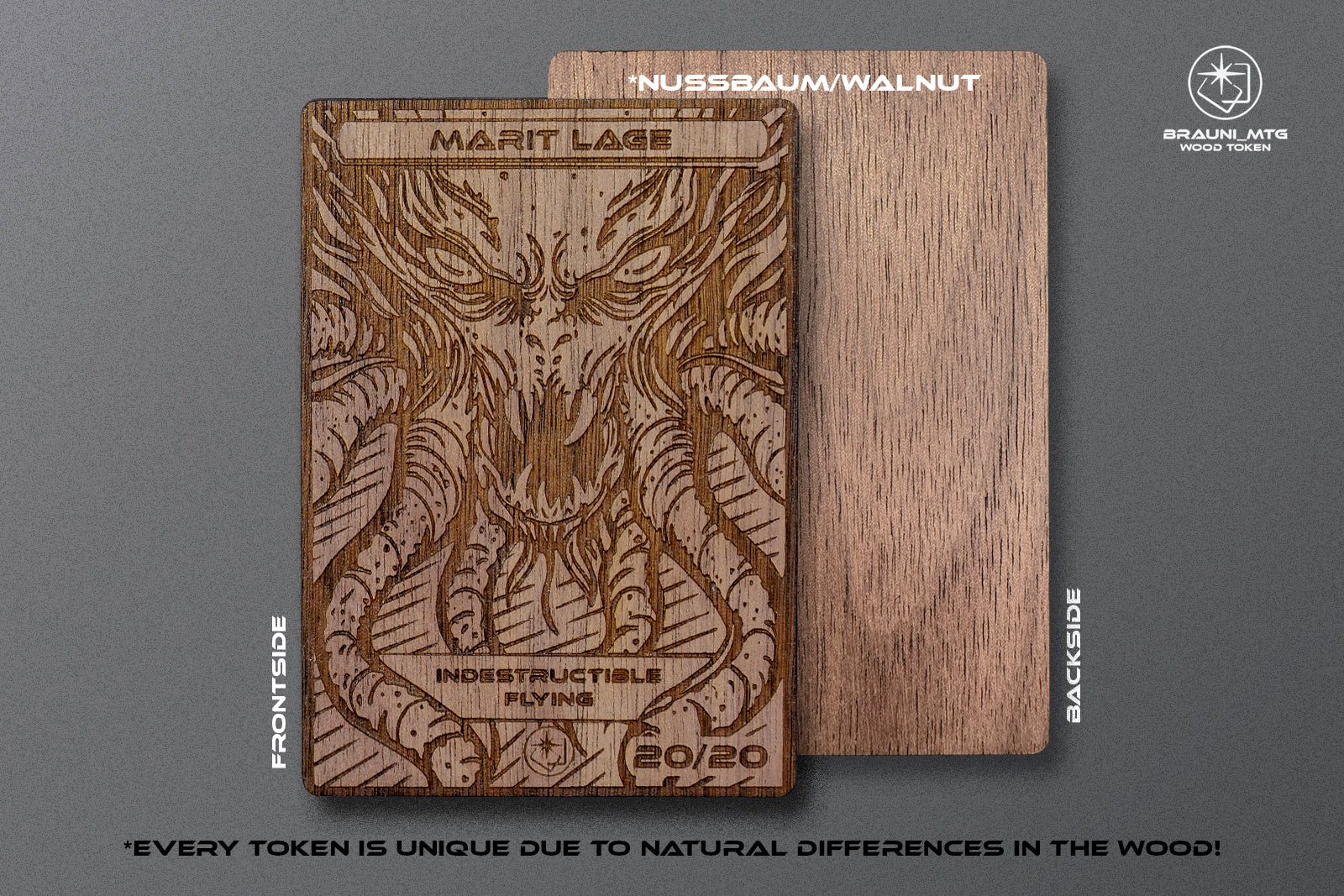 Marit Lage Token - handmade unique piece made of real wood