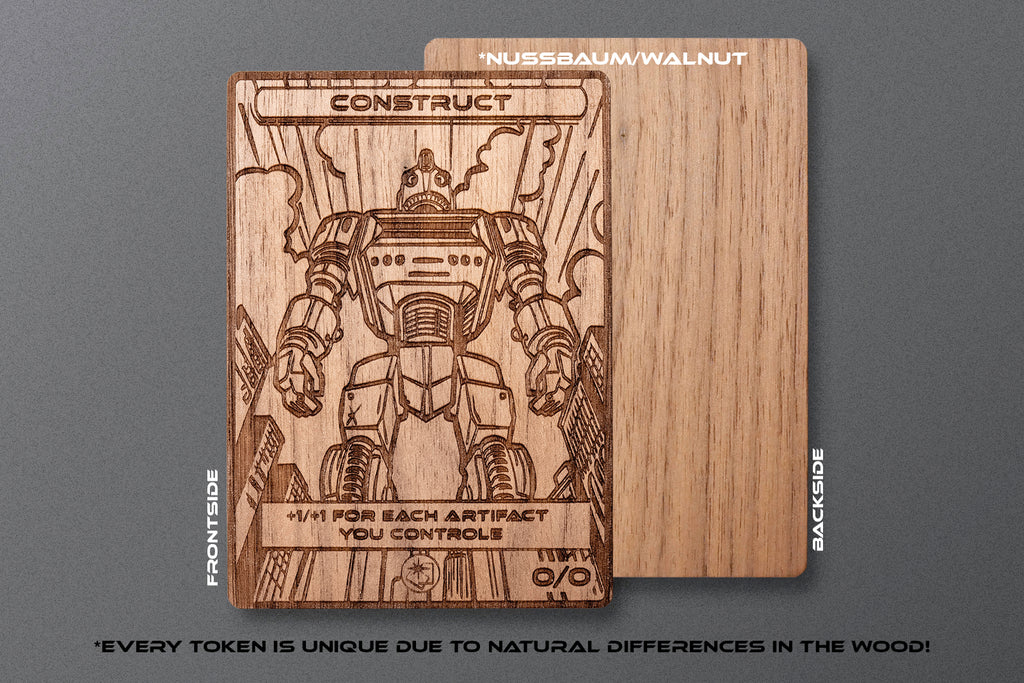 Construct Token - handmade unique piece made of real wood