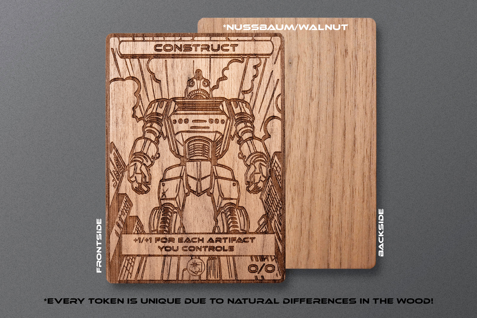 Construct Token - handmade unique piece made of real wood