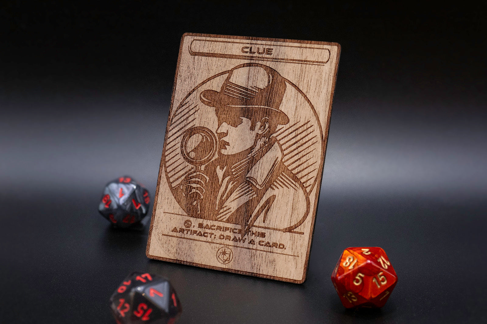 Clue Token - handcrafted unique piece made of real wood