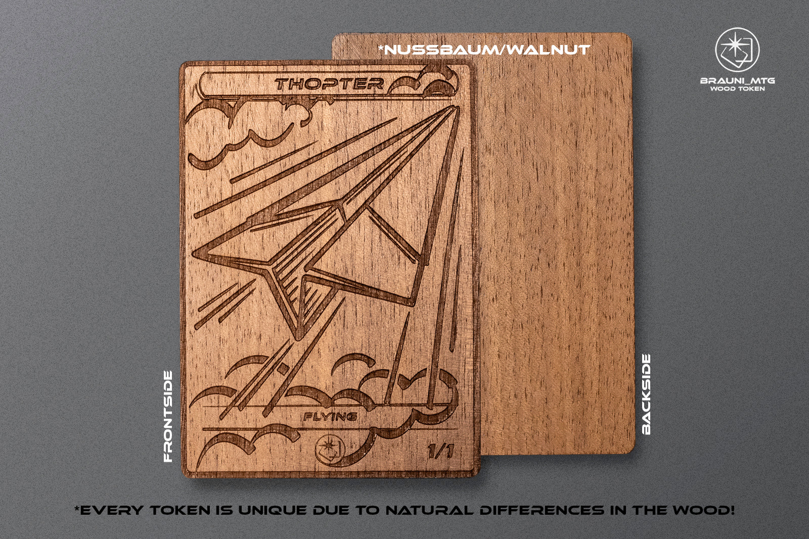 Thopter Token - handcrafted unique piece made of real wood