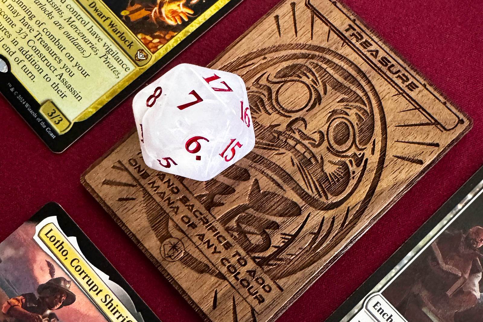 "Daruma" Treasure Token - handmade unique piece made of real wood