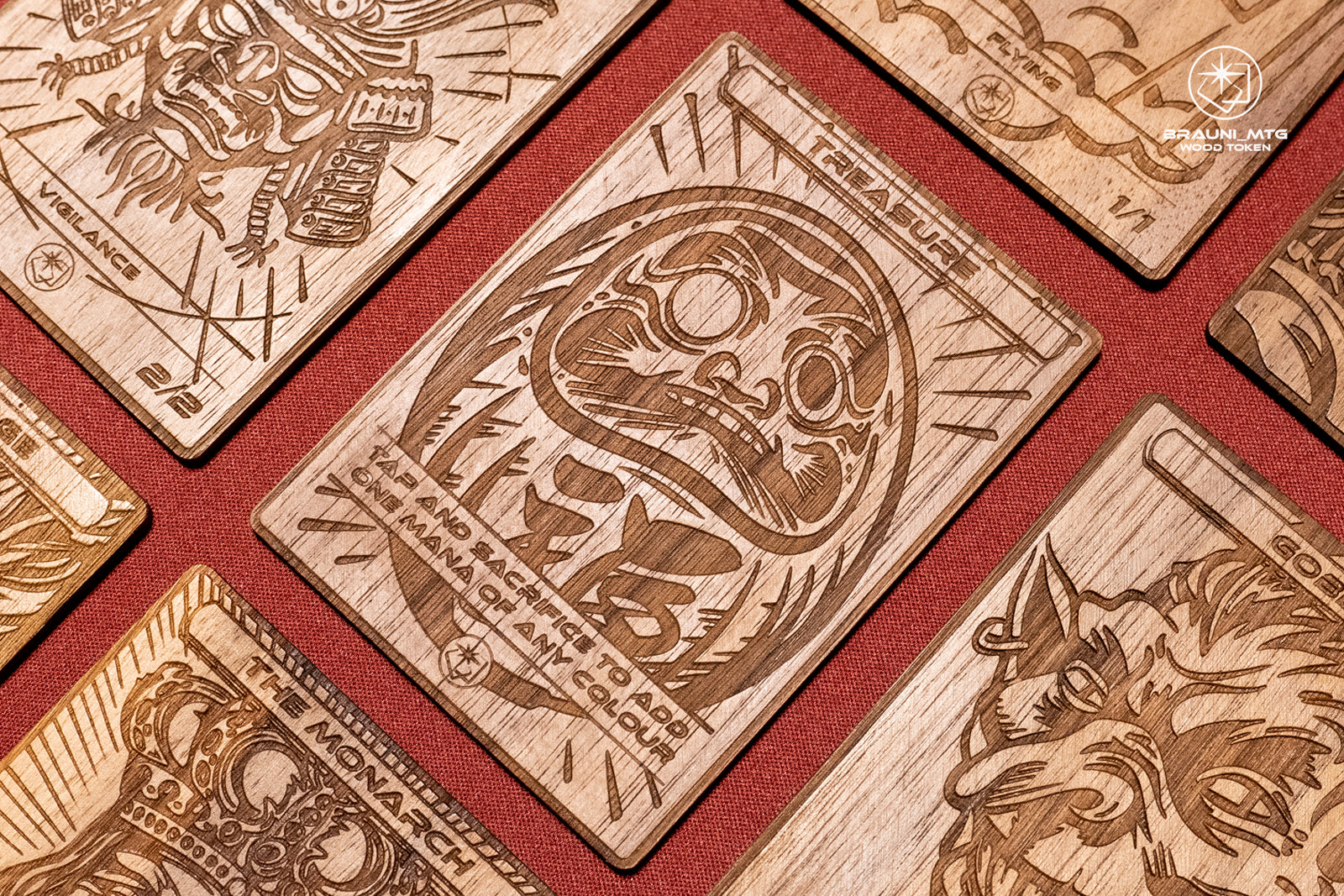 "Daruma" Treasure Token - handmade unique piece made of real wood