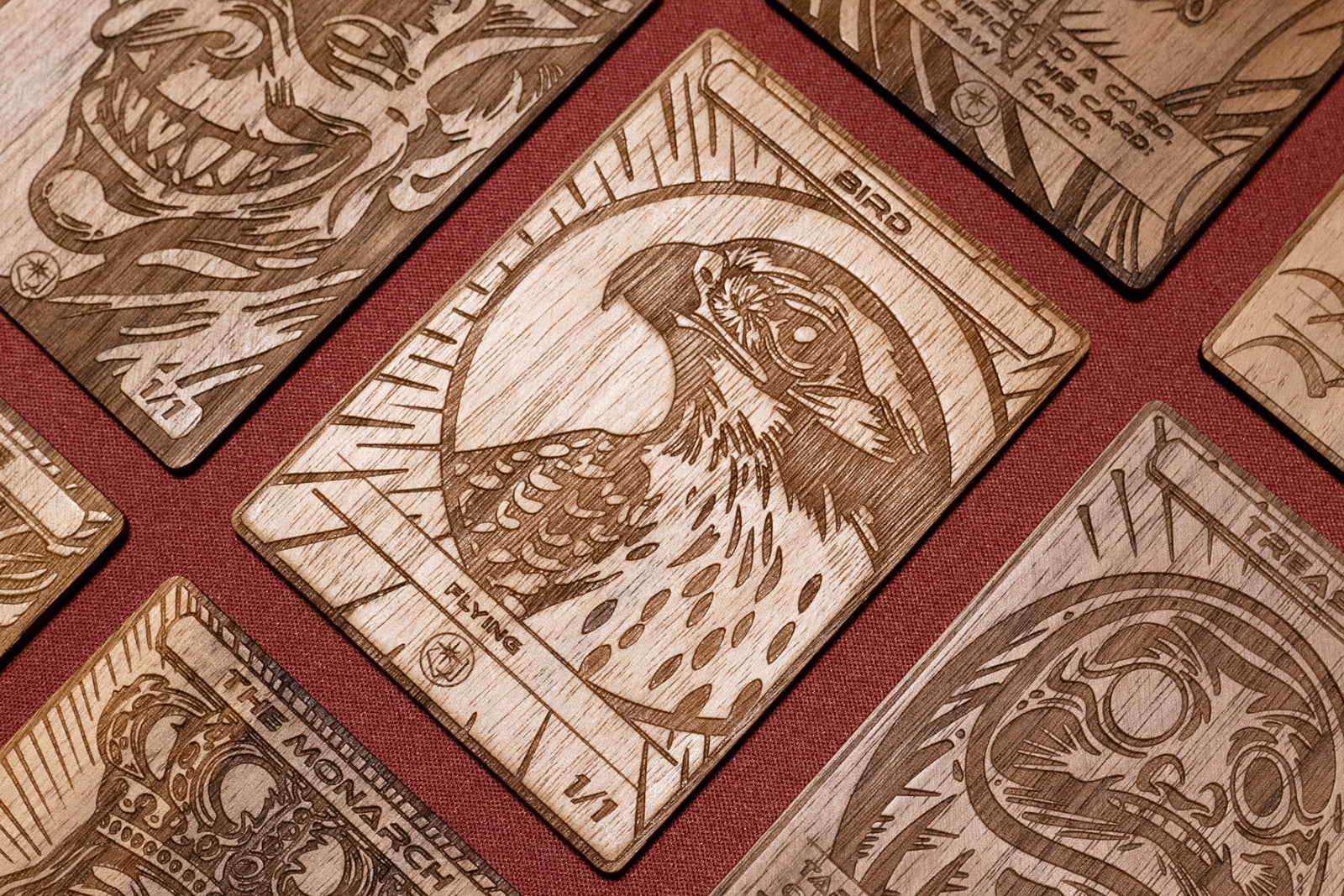 Bird Token - handcrafted unique piece made of real wood