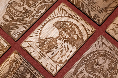 Bird Token - handcrafted unique piece made of real wood