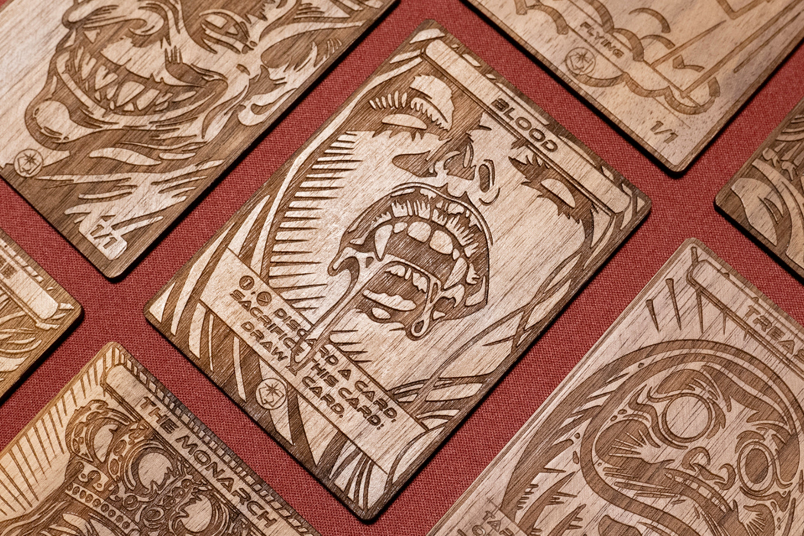 Blood Token - handmade unique item made of real wood
