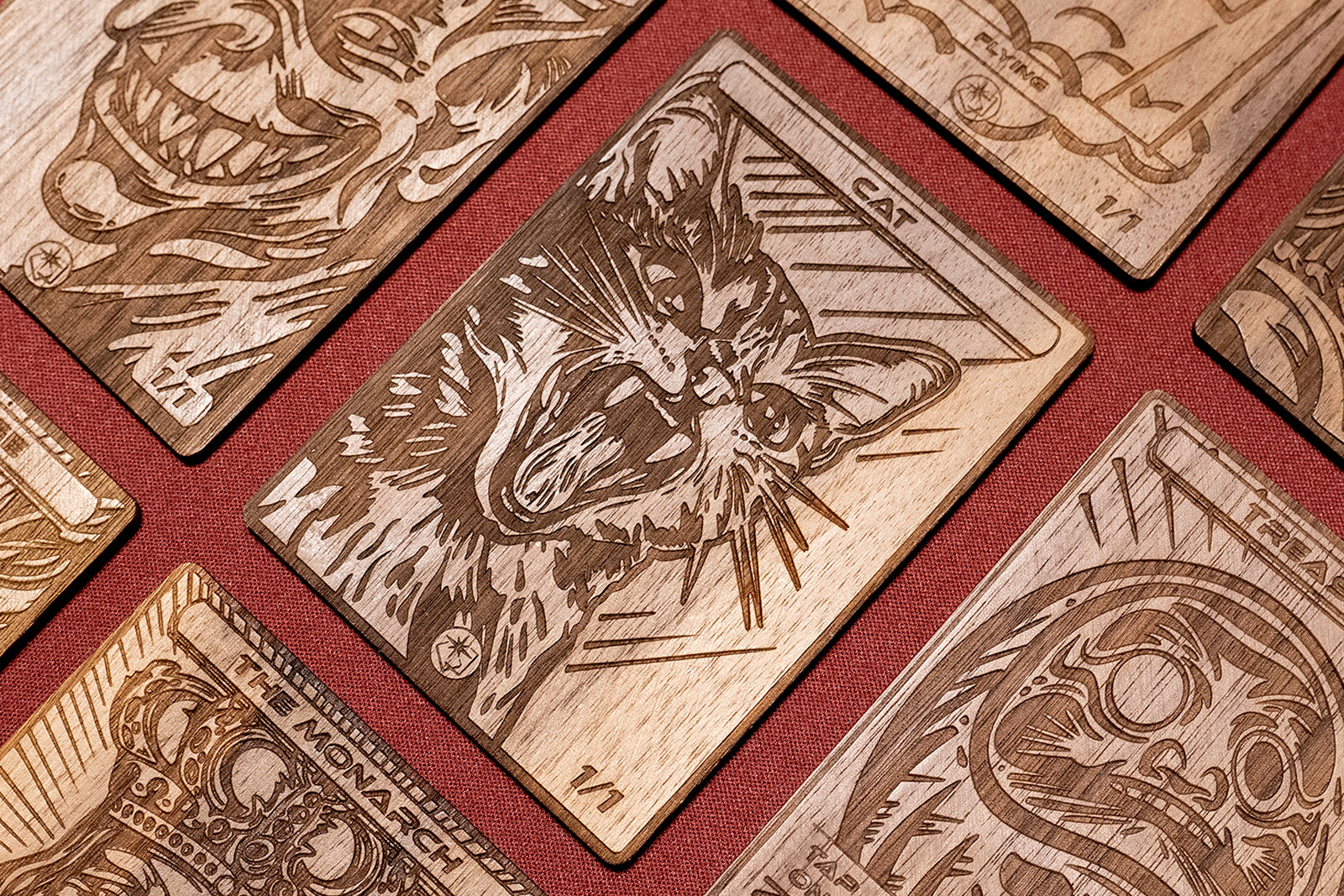 Cat Token - handmade unique piece made of real wood