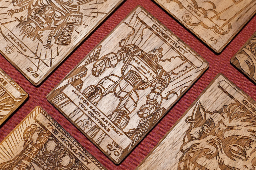 Construct Token - handmade unique piece made of real wood