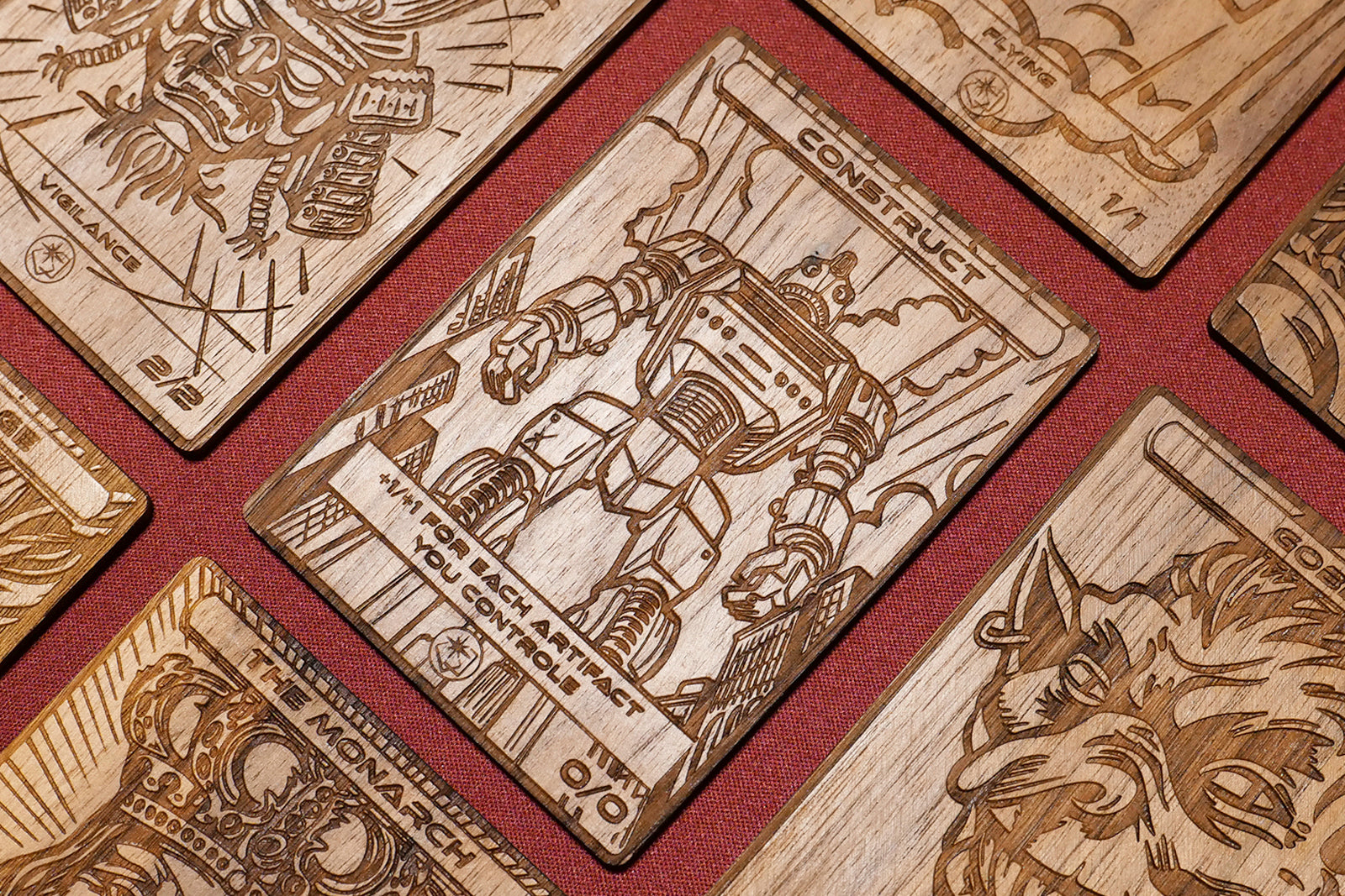 Construct Token - handmade unique piece made of real wood
