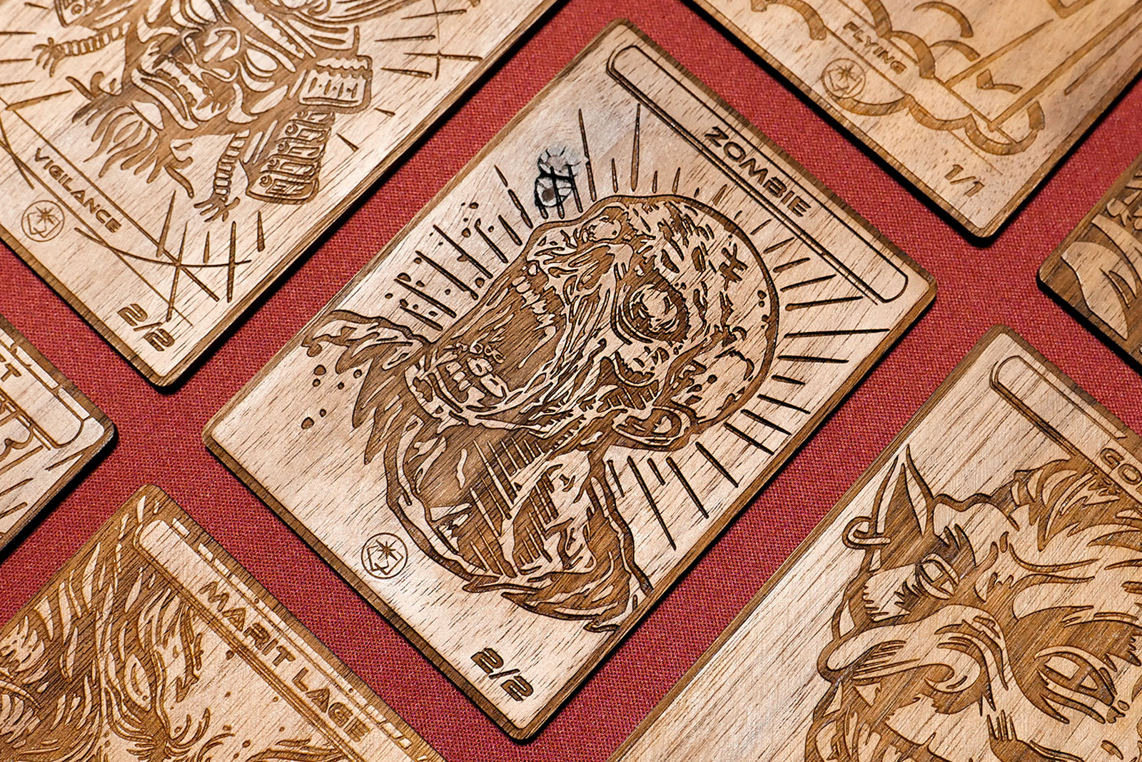 Zombie Token - handmade unique piece made of real wood