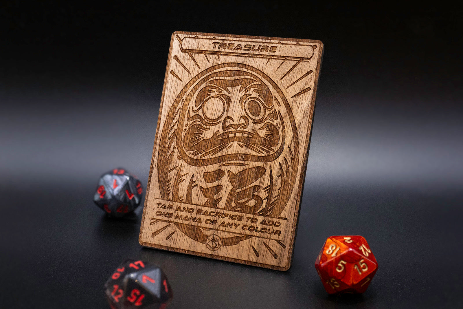 "Daruma" Treasure Token - handmade unique piece made of real wood