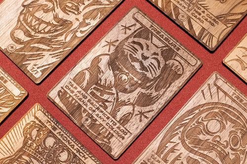 "Lucky Cat" Treasure Token - handmade unique piece made of real wood