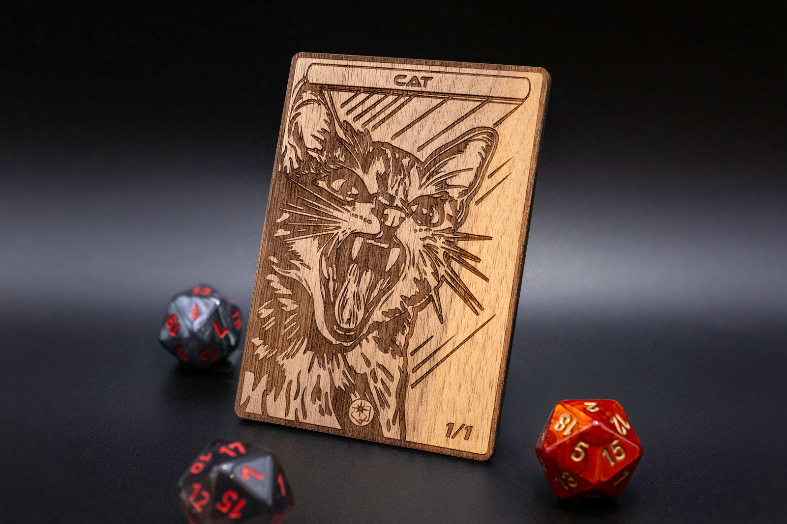 Cat Token - handmade unique piece made of real wood