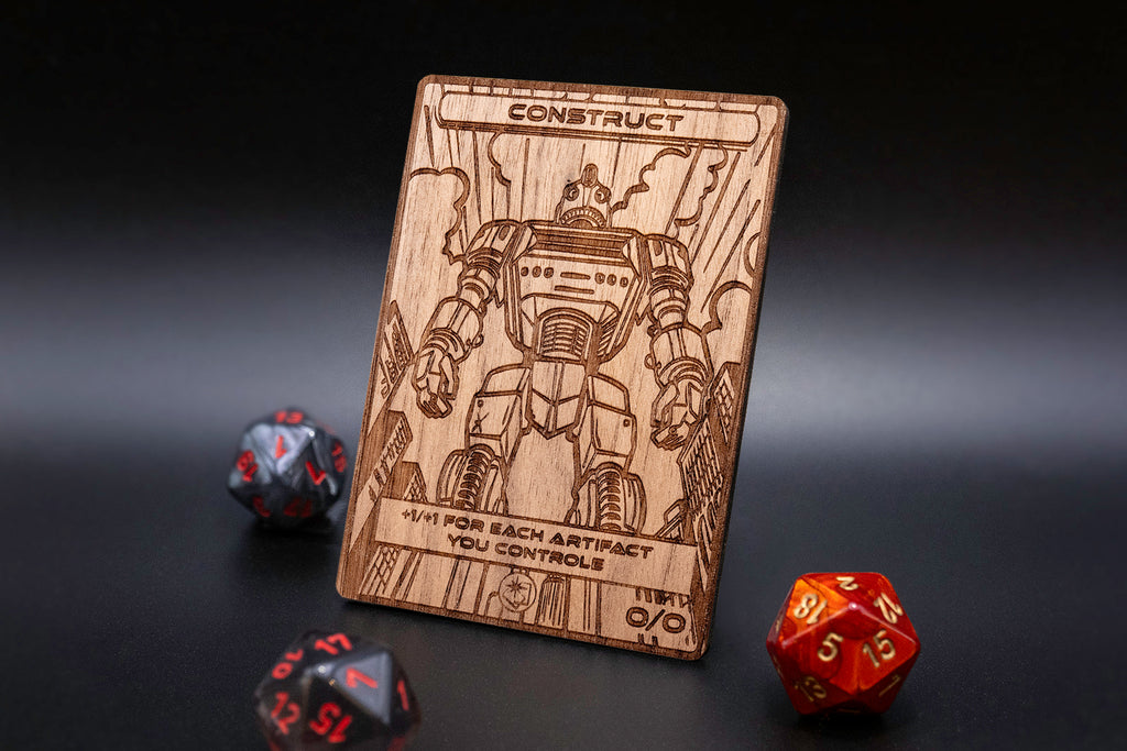 Construct Token - handmade unique piece made of real wood