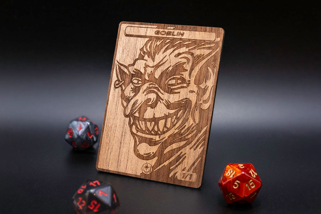 Goblin Token  - handgefertigtes Unikat aus Echtholz