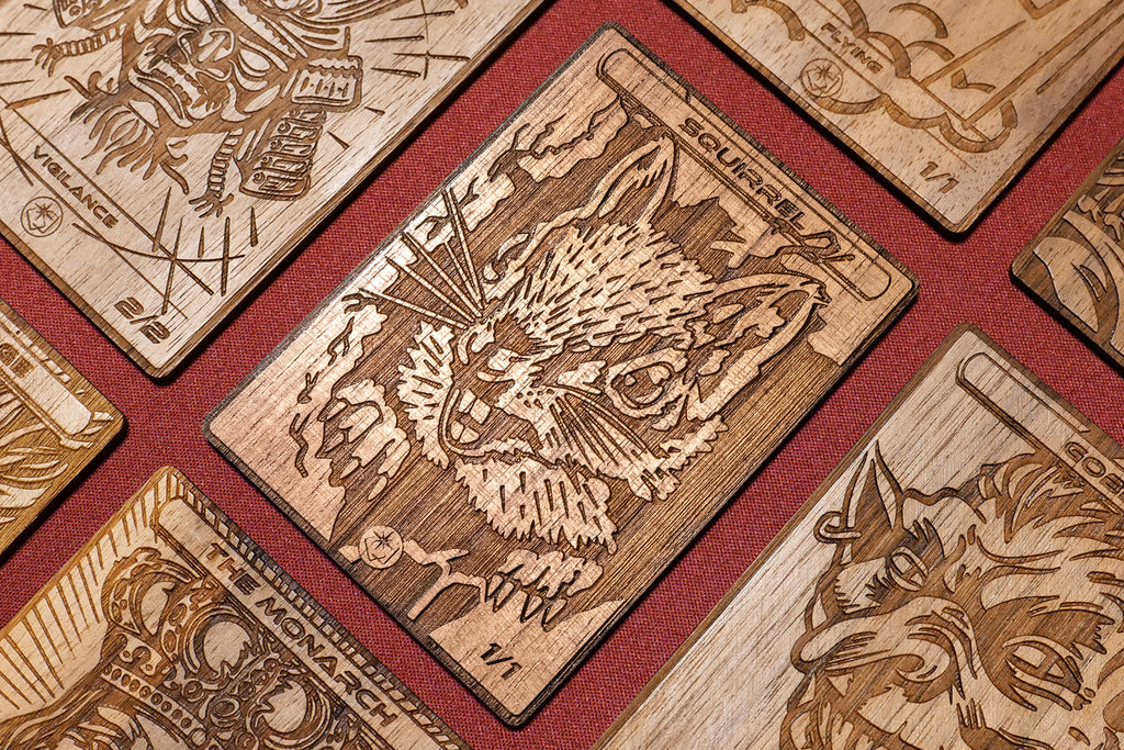 Squirrel Token - handmade unique piece made of real wood
