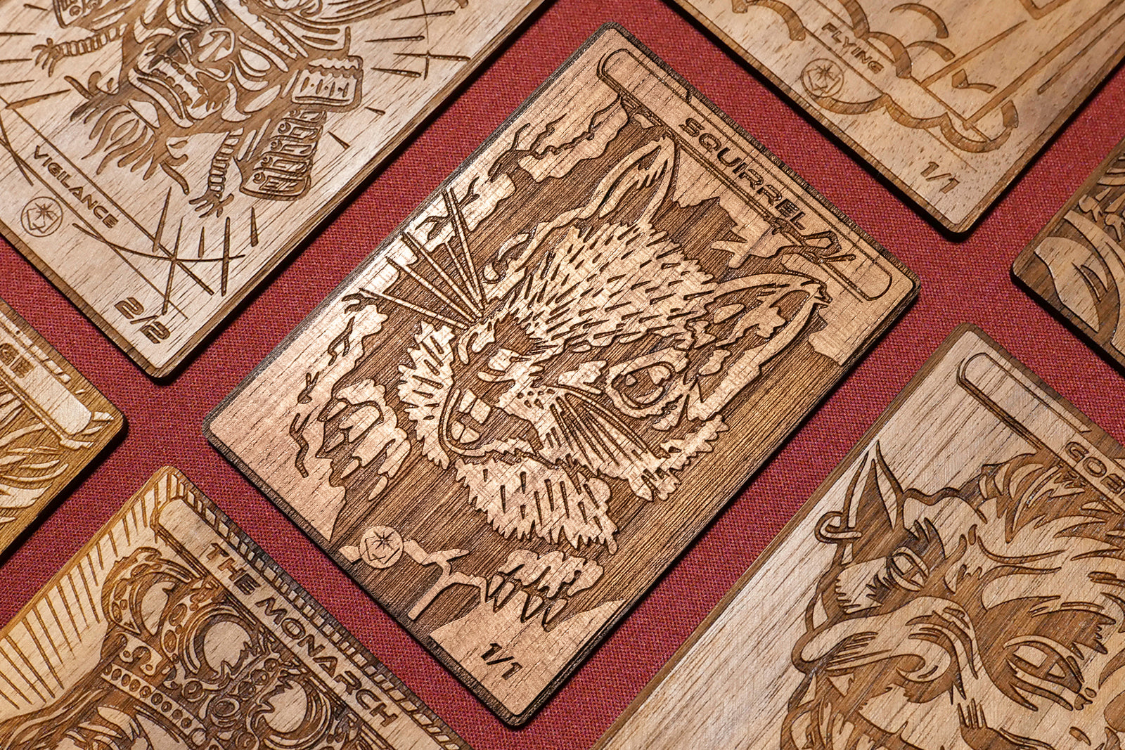 Squirrel Token - handmade unique piece made of real wood