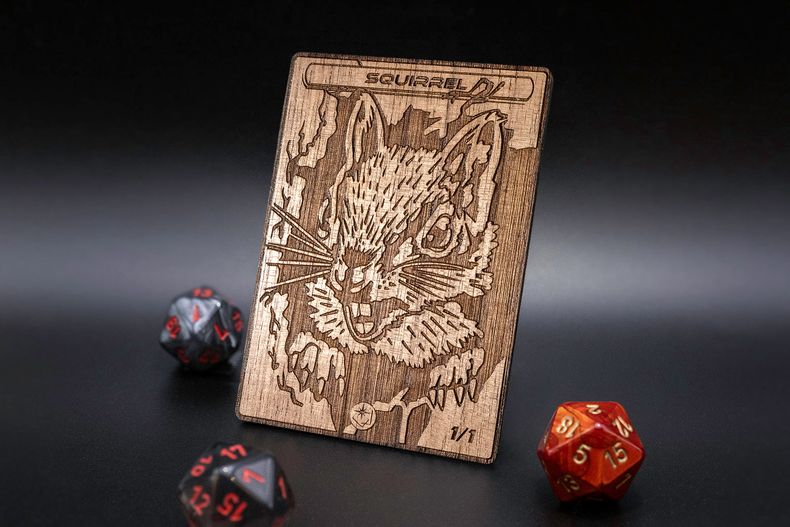 Squirrel Token - handmade unique piece made of real wood